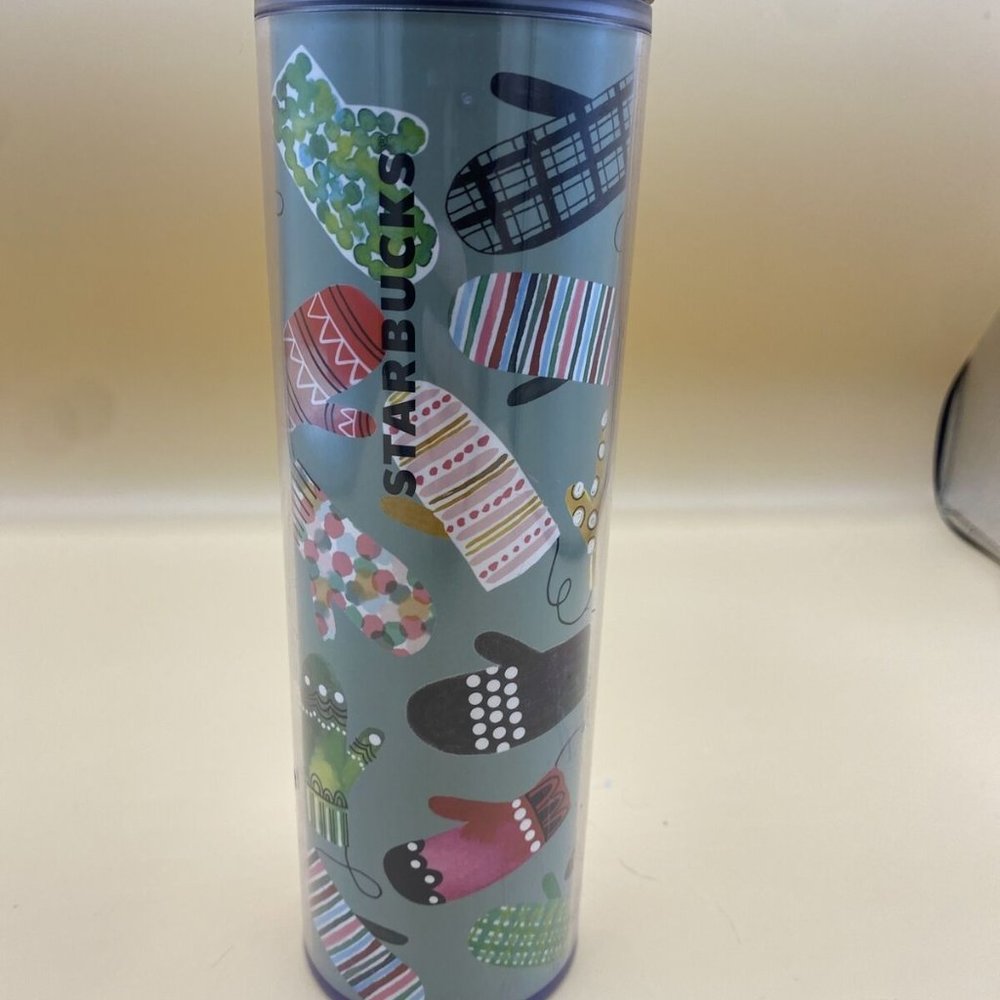 Starbucks 2017 Travel Tumbler Coffee Hot Cold Mug Holiday Mittens.